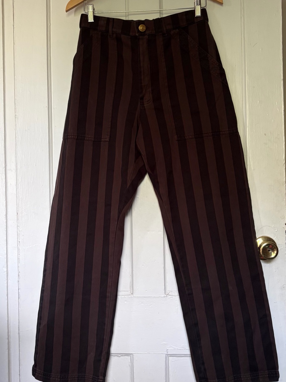 Big Bud Press Black and Brown Striped Straight-Leg Pants - Picture 10 of 13